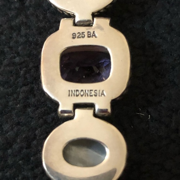 8” .925 Silver and Stone Toggle Bracelet - Picture 3 of 5